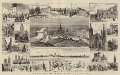 London till Paris, anteckningar från en konstnärs skissbok (gravyr) av English School