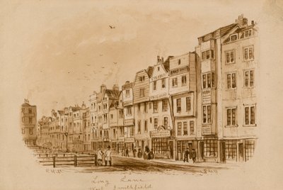 Long Lane, West Smithfield, 1840 (wc på papper) av English School