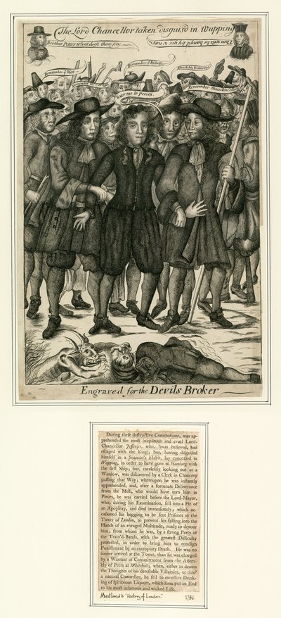 Lord Chancellor Jefferies arresterades i Wapping av English School