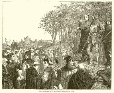 Lord Cobham vid en Lollard-predikan, 1413 av English School