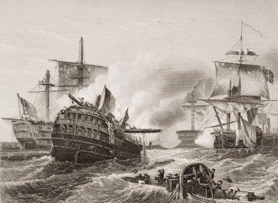 Lord Howes seger över fransmännen, illustration från 