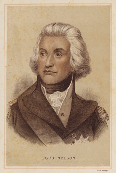 Lord Nelson (färg litho) av English School