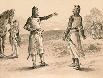 Lord Pembroke och Bruce före slaget vid Methven av English School