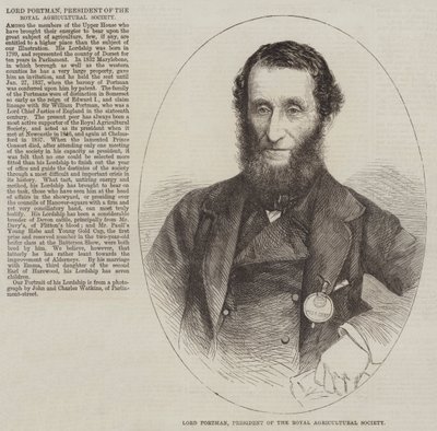 Lord Portman, president för Royal Agricultural Society (gravyr) av English School