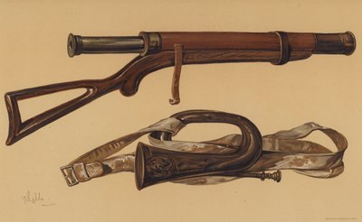 Lord Raglans teleskop, och en rysk bugel från Sebastopol (chromolitho) av English School