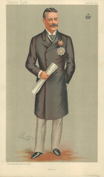Lord Wenlock, Madras, 28 januari 1893, tecknad serie Vanity Fair av English School