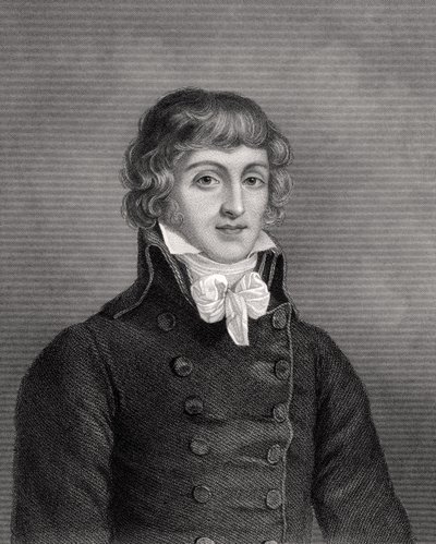 Louis Antonie Leon de Saint-Just, graverad av W.H. Mote, illustration från 
