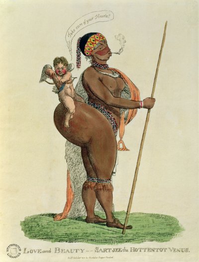Kärlek och skönhet - Sartjee the Hottentot Venus, 1810 av English School