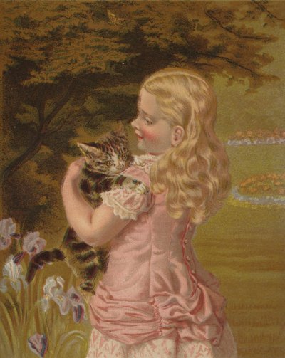 Kärleksfulla vänner (chromolitho) av English School