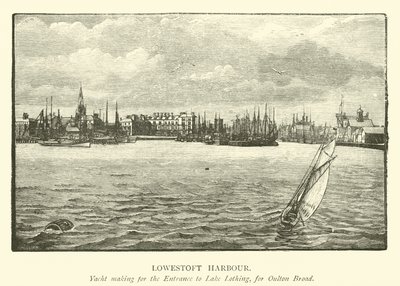 Lowestofts hamn. Yachttillverkning för infarten till Lake Lothing, för Oulton Broad av English School