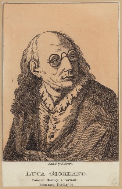 Luca Giordano, italiensk målare och grafiker (etsning) av English School