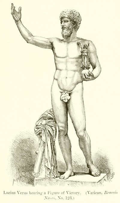 Lucius Verus bär en segerfigur. (Vatikanen, Braccio Nuovo. nr 123) av English School