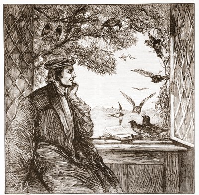Luther av Coburg Castle: The Diet of Jackdaws, illustration från The History of Protestantism av James Aitken Wylie (1808-1890), pub. 1878 av English School