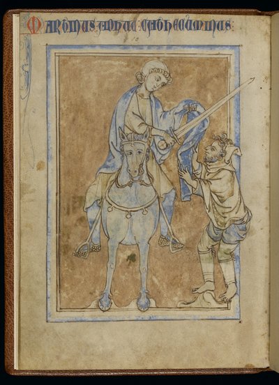 MS 370, St. Martin och tiggaren, från ett upplyst manuskript (penna & bläck och tempera på veläng) av English School