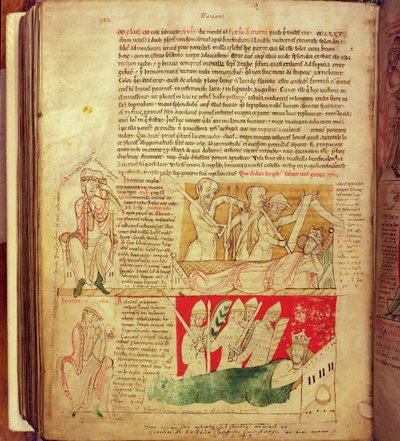 MS CCC 157 s.382 De visioner som kung Henrik I drömde i Normandie 1130, från Worcester Chronicle, c.1130-40 (vellum) av English School