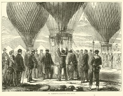 M Gambetta börjar på turnéer, november 1870 av English School