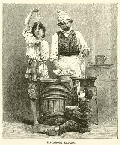 Makaroner äta (gravyr) av English School
