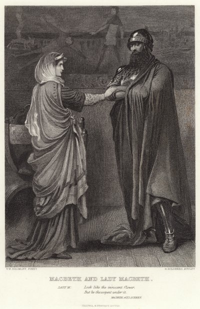 Macbeth och Lady Macbeth, Macbeth, akt I, scen V av English School