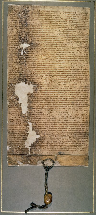 Magna Carta, den slutliga versionen utfärdad 1225 av Henrik III. av English School