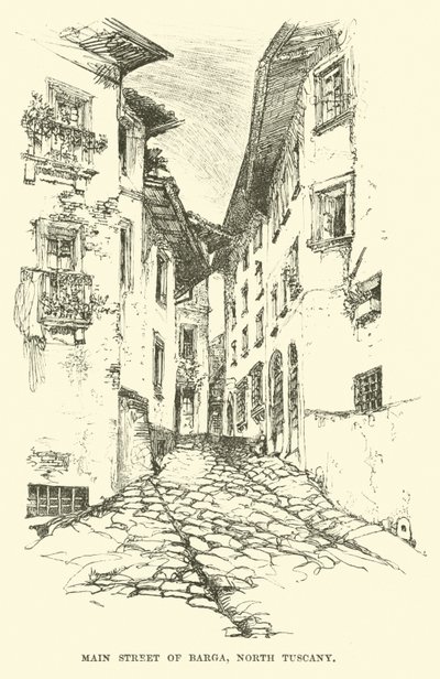 Huvudgatan i Barga, norra Toscana av English School