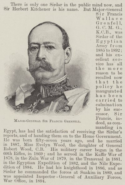 Generalmajor Sir Francis Grenfell (gravyr) av English School