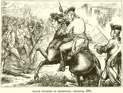 Major Pitcairn i Lexington, Virginia, 1775 av English School
