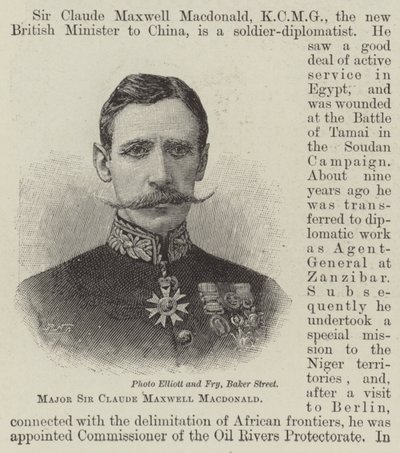 Major Sir Claude Maxwell Macdonald (gravyr) av English School