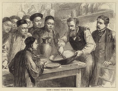 Göra en julpudding i Kina (gravyr) av English School