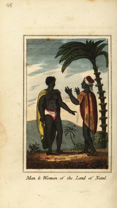 Man och kvinna i landet Natal, Sydafrika av English School