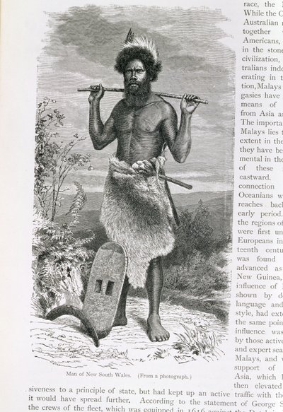 Människan i New South Wales, från "The History of Mankind", Vol.1, av professor Friedrich Ratzel, 1896. av English School