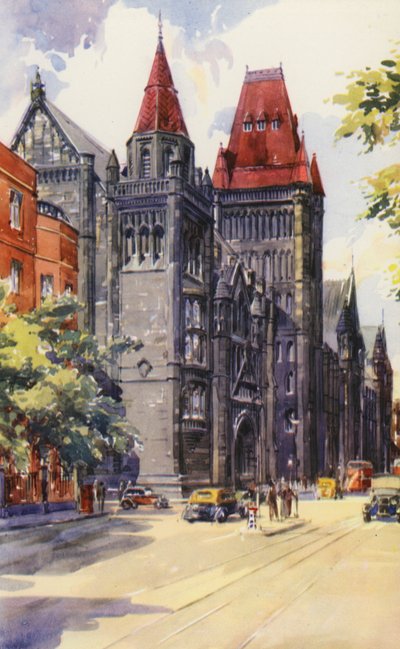 Manchester University (färg litho) av English School