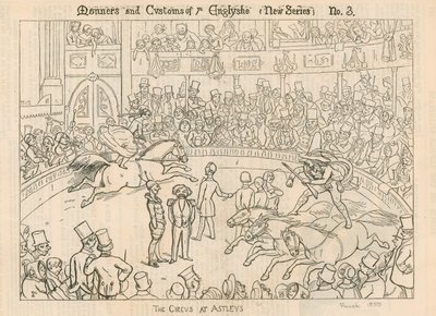Engelsmännens seder och seder: The Circus at Astleys (Astleys Amphitheatre), London av English School