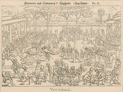 Engelska seder och seder; Vauxhall Gardens, London av English School