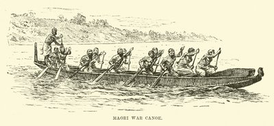 Maori War Canoe av English School