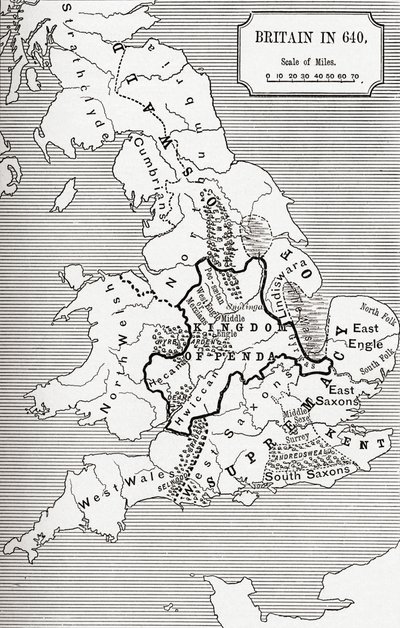 Faafanua o Peretania i le 640, mai The Northumbrian Kingdom i le 