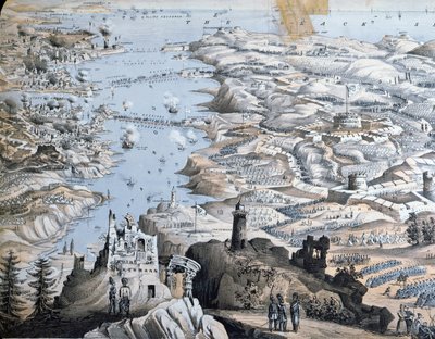 Karta över belägringen av Sebastopol, 18 juni 1855, 1855 av English School