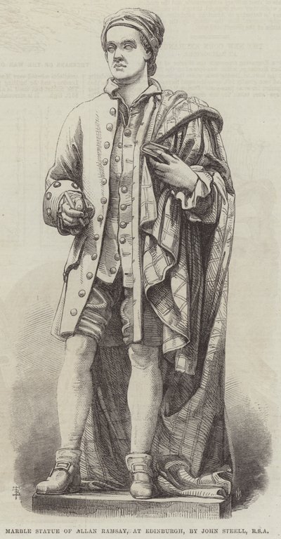 Marmorstaty av Allan Ramsay, i Edinburgh, av John Steell, RSA (gravyr) av English School