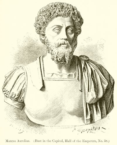 Marcus Aurelius. (Byst i huvudstaden, Hall of the Emperors, nr 38) av English School