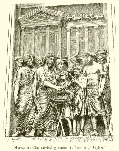 Marcus Aurelius offrar inför Jupiters tempel av English School