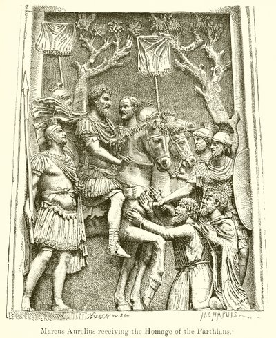 Marcus Aurelius tar emot parthernas hyllning av English School