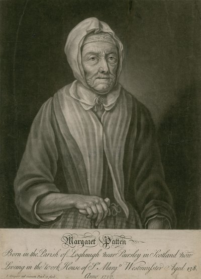 Margaret Patten, nu bosatt i arbetshuset St Margarets, Westminster, 138 år gammal av English School