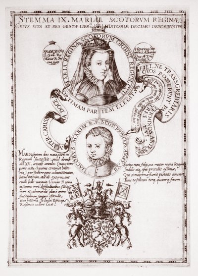 Mary Queen of Scots och hennes son, King James av English School