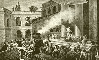 Mark Antony visar folket Caesars lik av English School
