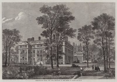 Marlborough House, prinsen av Wales stadsresidens (gravyr) av English School