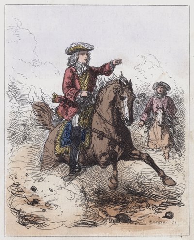 Marlborough at Blenheim (färgad gravyr) av English School