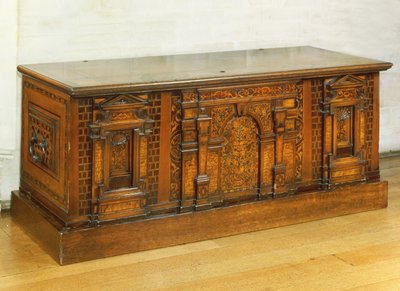Marquetry Nonsuch kista (trä) av English School