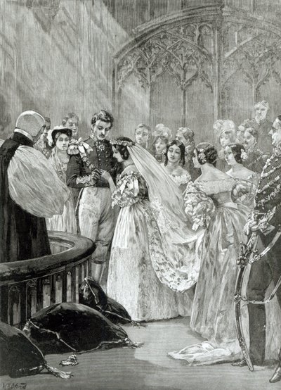 Giftermål mellan drottning Victoria (1819-1901) och prins Albert (1819-61) vid St. James