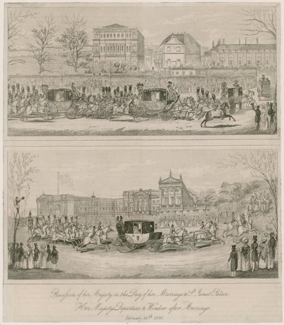 Drottning Victorias och prins Alberts äktenskap den 10 februari 1840 av English School