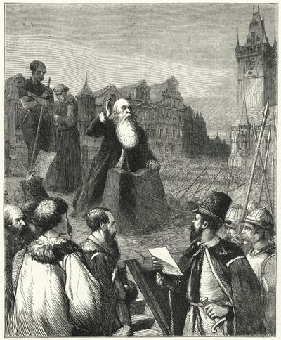 Martyrskap för Baron Wenzel of Construction, Prag, 1621 av English School