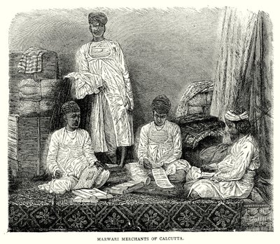 Marwari-handlare i Calcutta (gravyr) av English School